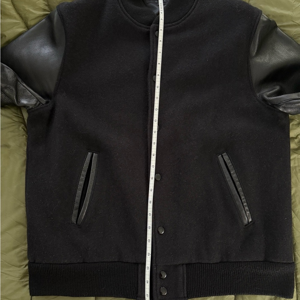 UNIS NYC, varsity bomber jacket, made in 🇺🇸 butter soft leather sleeves - Picture 9 of 12